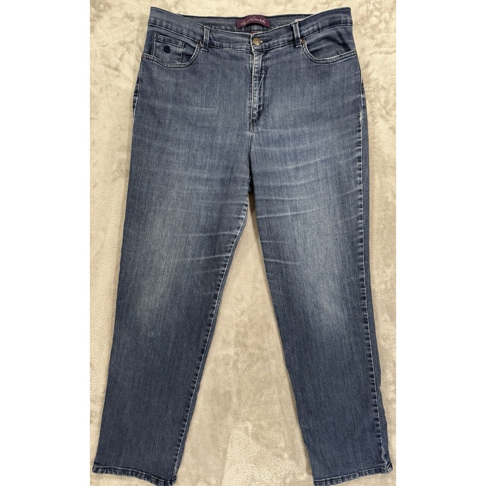 Gloria Vanderbilt Jeans Womes 16 Amanda Blue Stretch Tapered Relaxed High Rise